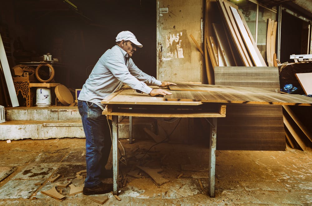 Person is working